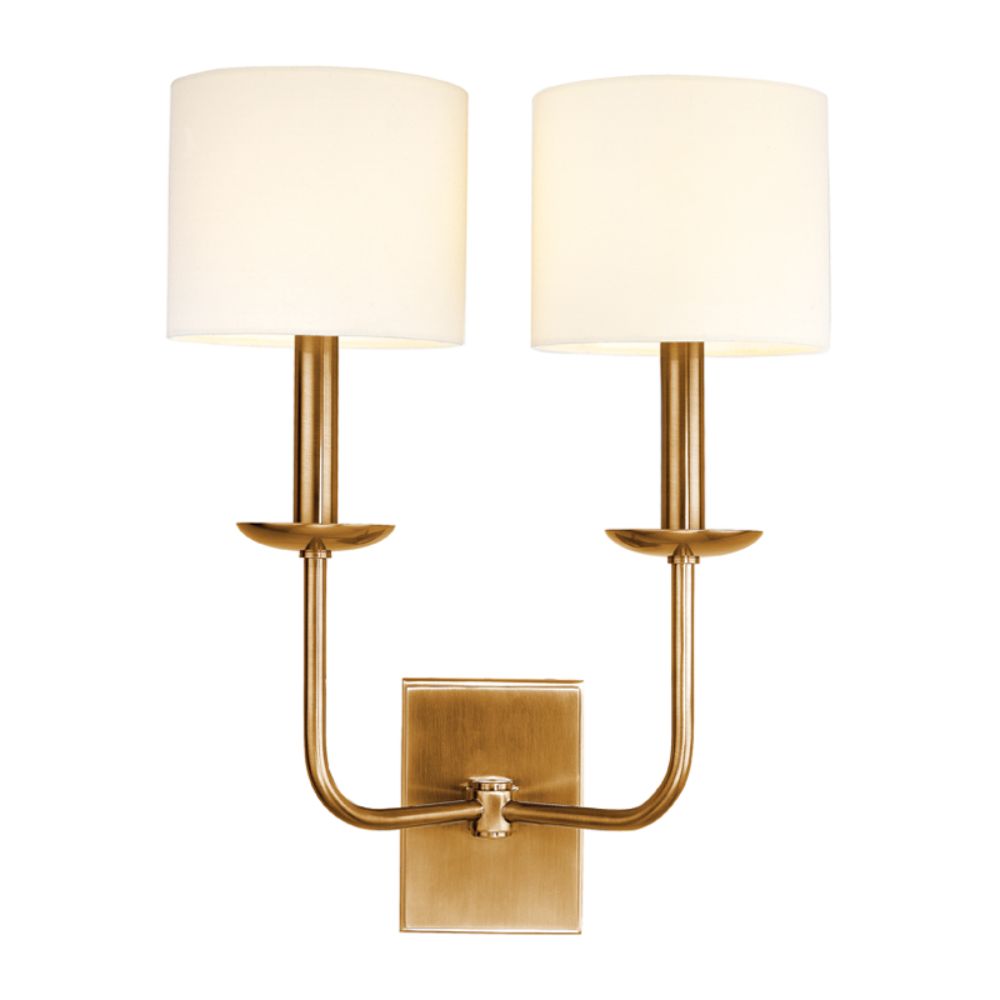 Hudson Valley Lighting 1712-AGB Kings Point 2 Light Wall Sconce in Aged Brass