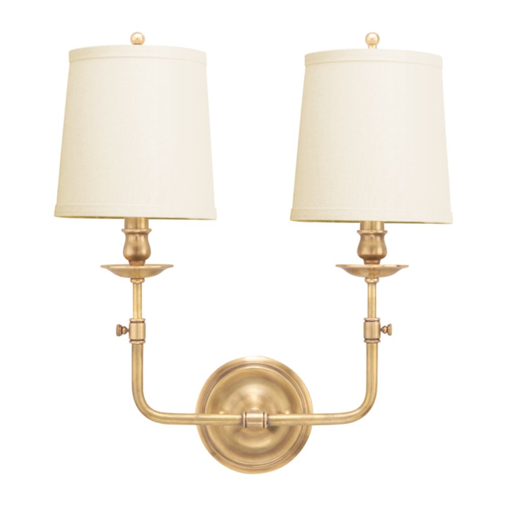 Hudson Valley Lighting 172-AGB Logan 2 Light Wall Sconce in Aged Brass