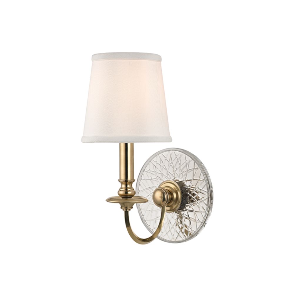Hudson Valley Lighting 1881-AGB Yates 1 Light Wall Sconce in Aged Brass