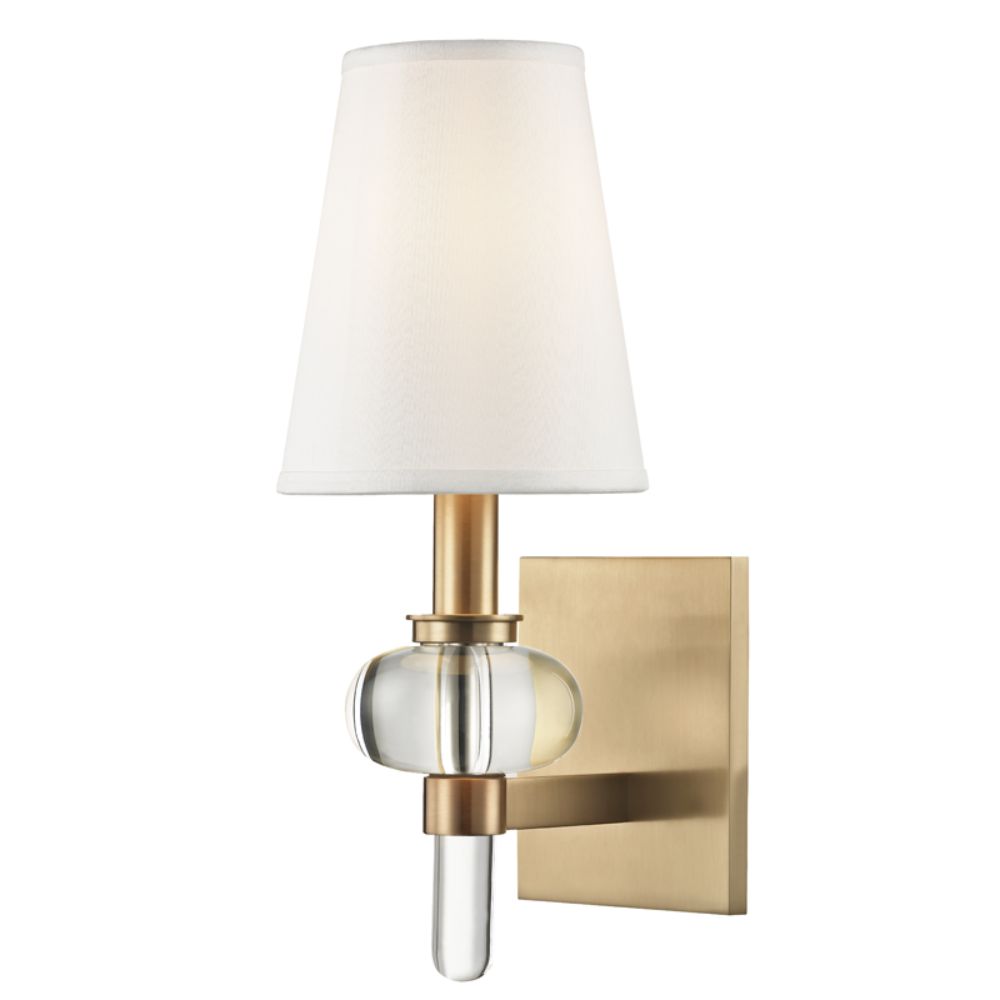 Hudson Valley 1900-AGB Luna 1 Light Wall Sconce in Aged Brass