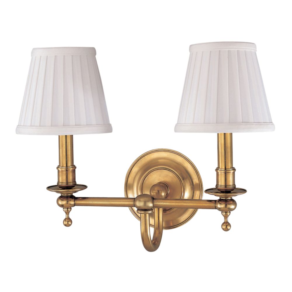 Hudson Valley Lighting 1902-AGB 2 Light Wall Sconce in Aged Brass