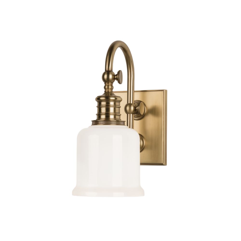 Hudson Valley Lighting 1971-AGB Keswick 1 Light Bath Bracket in Aged Brass