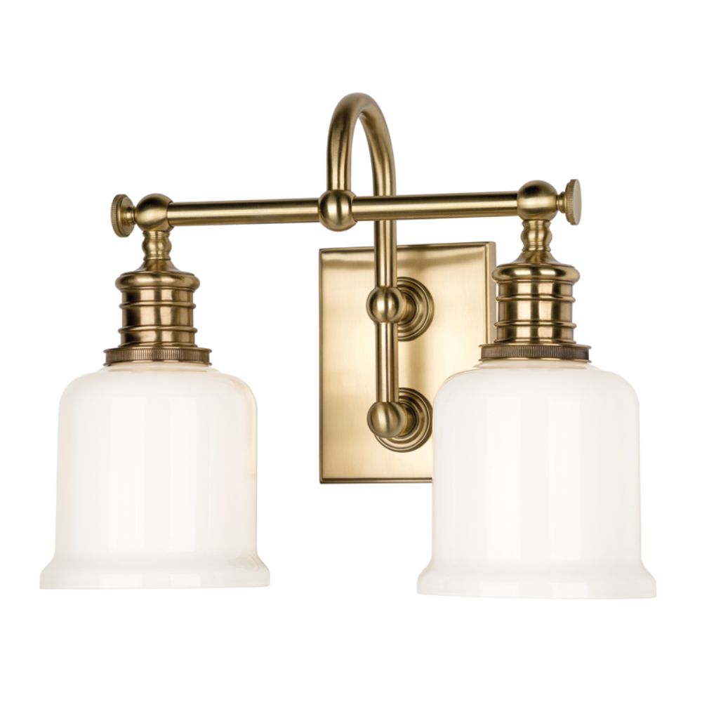 Hudson Valley Lighting 1972-AGB Keswick 2 Light Bath Bracket in Aged Brass