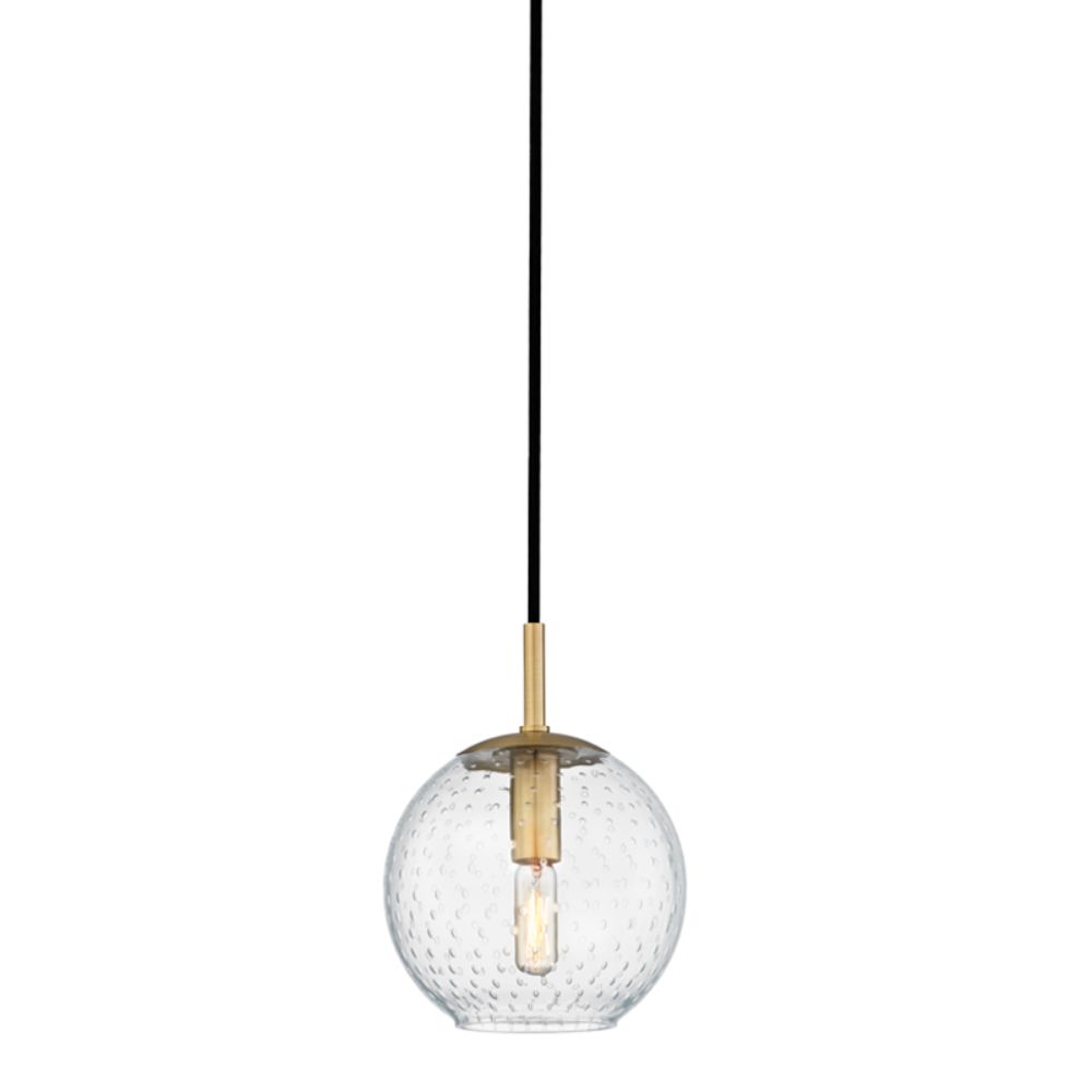 Hudson Valley 2007-AGB-CL 1 LIGHT PENDANT-CLEAR GLASS in Aged Brass