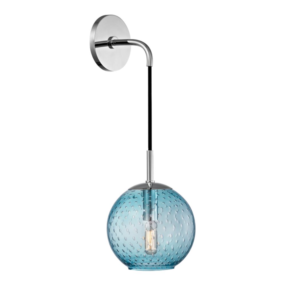 Hudson Valley 2020-PC-BL 1 LIGHT WALL SCONCE-BLUE GLASS in Polished Chrome