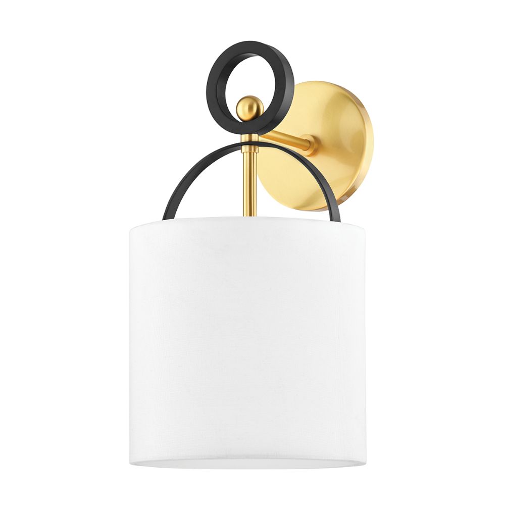 Hudson Valley 2031-AGB/BBR 1 Light Wall Sconce in Aged Brass/Black Brass Combo