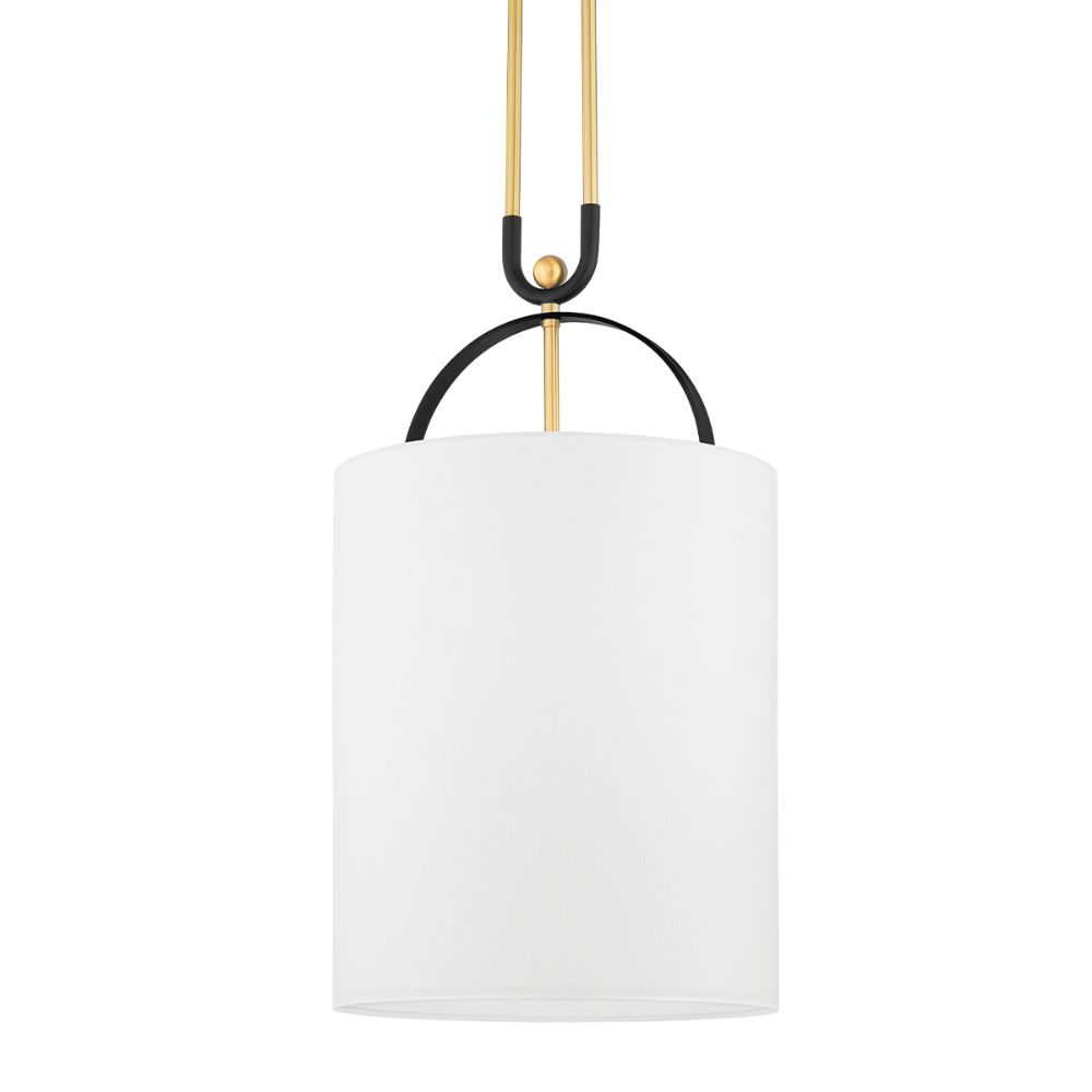 Hudson Valley 2034-AGB/BBR 1 Light Pendant in Aged Brass/Black Brass Combo