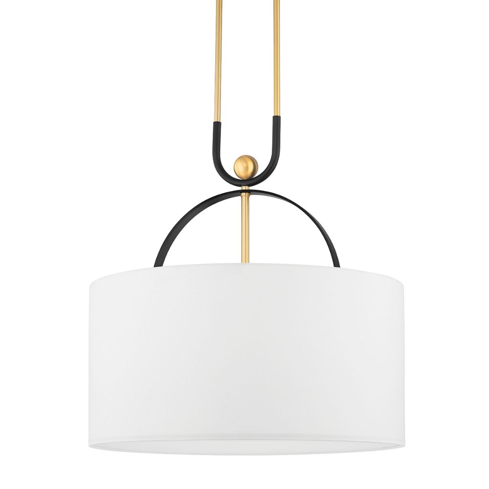 Hudson Valley 2036-AGB/BBR 3 Light Pendant in Aged Brass/Black Brass Combo