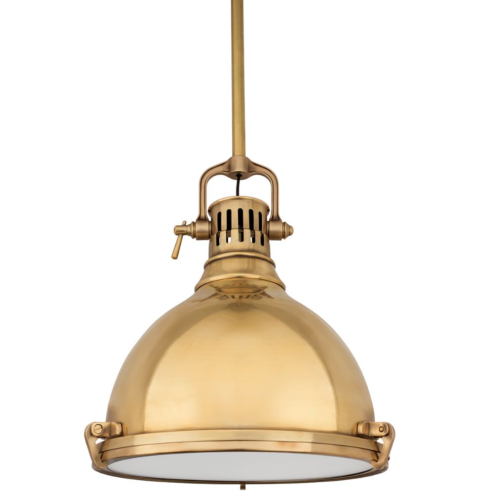 Hudson Valley Lighting 2212-AGB Pelham 1 Light Pendant in Aged Brass