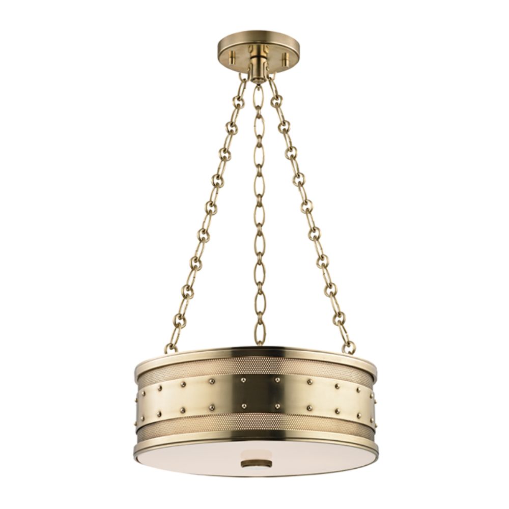 Hudson Valley Lighting 2216-AGB Gaines 3 Light Pendant in Aged Brass