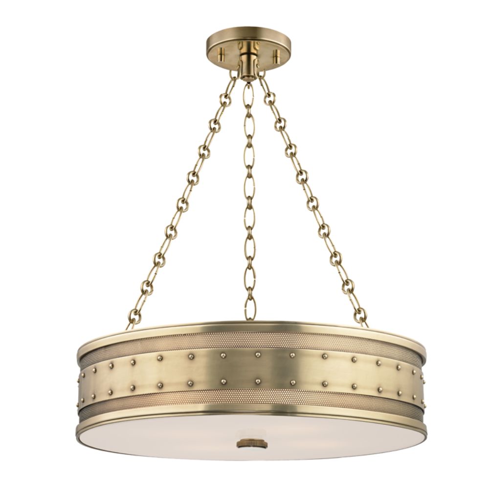 Hudson Valley Lighting 2222-AGB Gaines 4 Light Pendant in Aged Brass