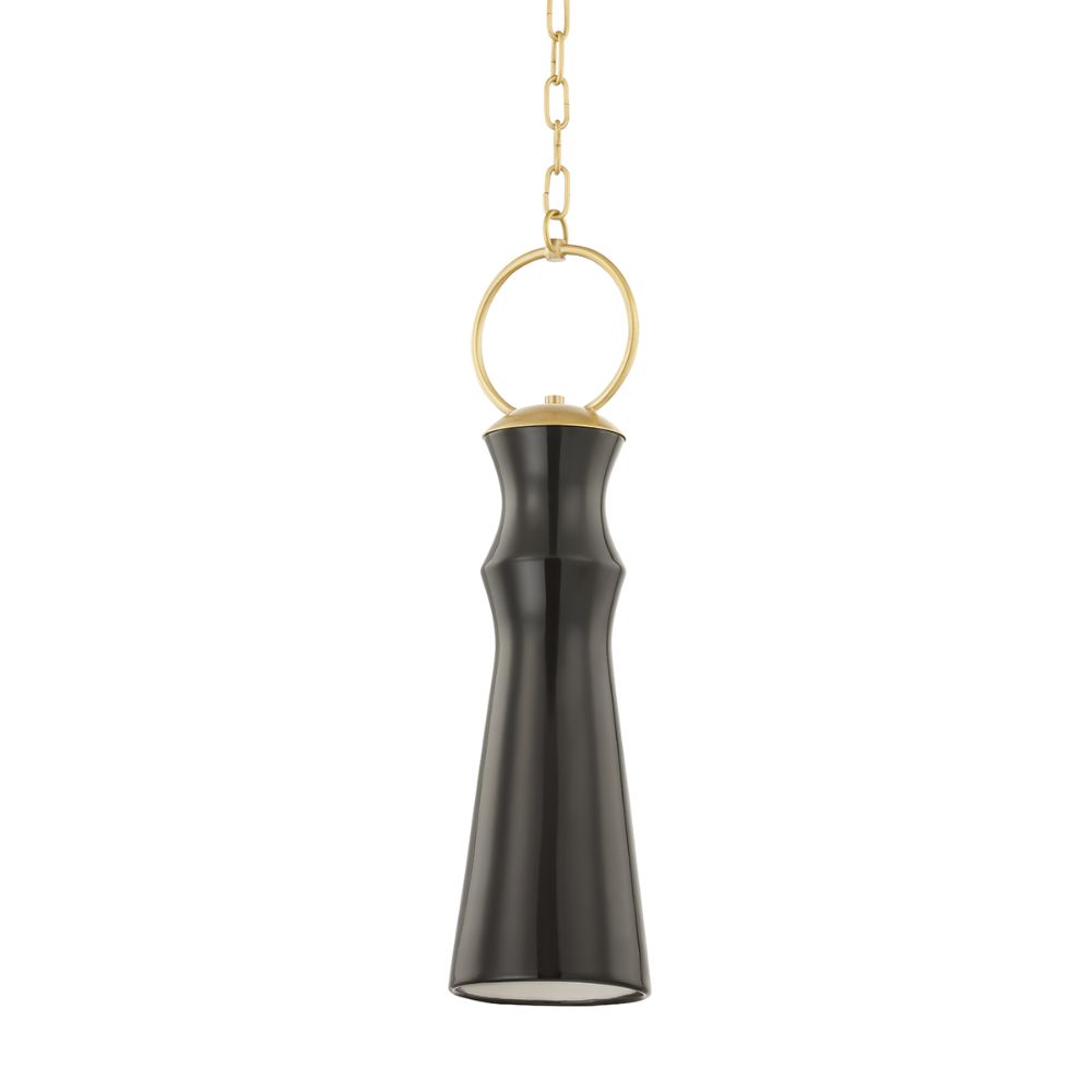 Hudson Valley 2270-AGB/CGM 1 Light Pendant in Aged Brass