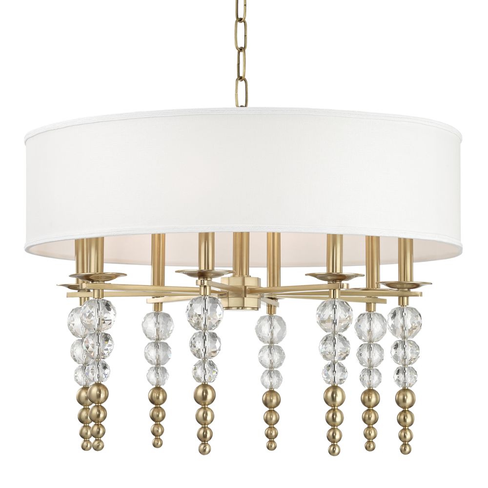 Hudson Valley 2330-AGB Persis 8 Light Pendant in Aged Brass