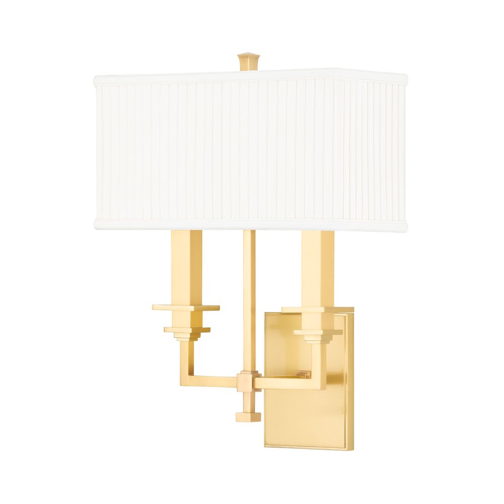 Hudson Valley Lighting 242-AGB Berwick 2 Light Wall Sconce in Aged Brass