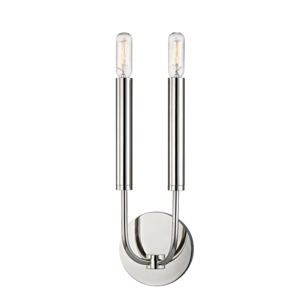 Hudson Valley 2600-PN Gideon 2 Light Wall Sconce in Polished Nickel