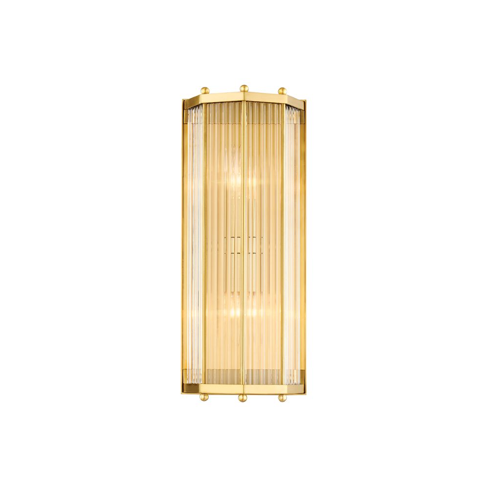Hudson Valley 2616-AGB Wembley 2 Light Wall Sconce in Aged Brass