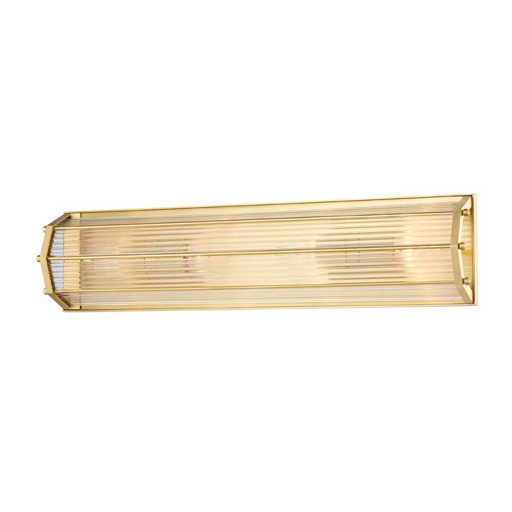 Hudson Valley 2624-AGB Wembley 4 Light Wall Sconce in Aged Brass