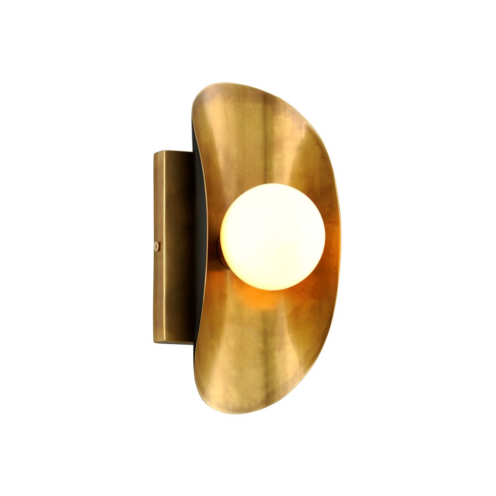 Corbett Lighting 271-11-VB/BBR Hopper Wall Sconce in Vintage Brass Bronze Accents