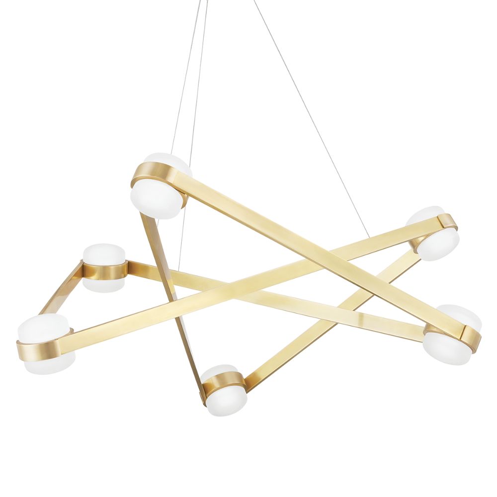 Hudson Valley 2738-AGB 6 Light Chandelier in Aged Brass