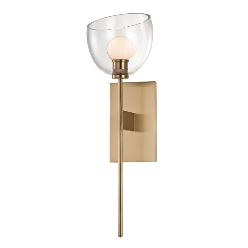Hudson Valley 2800-AGB Davis 1 Light Led Wall Sconce in Aged Brass
