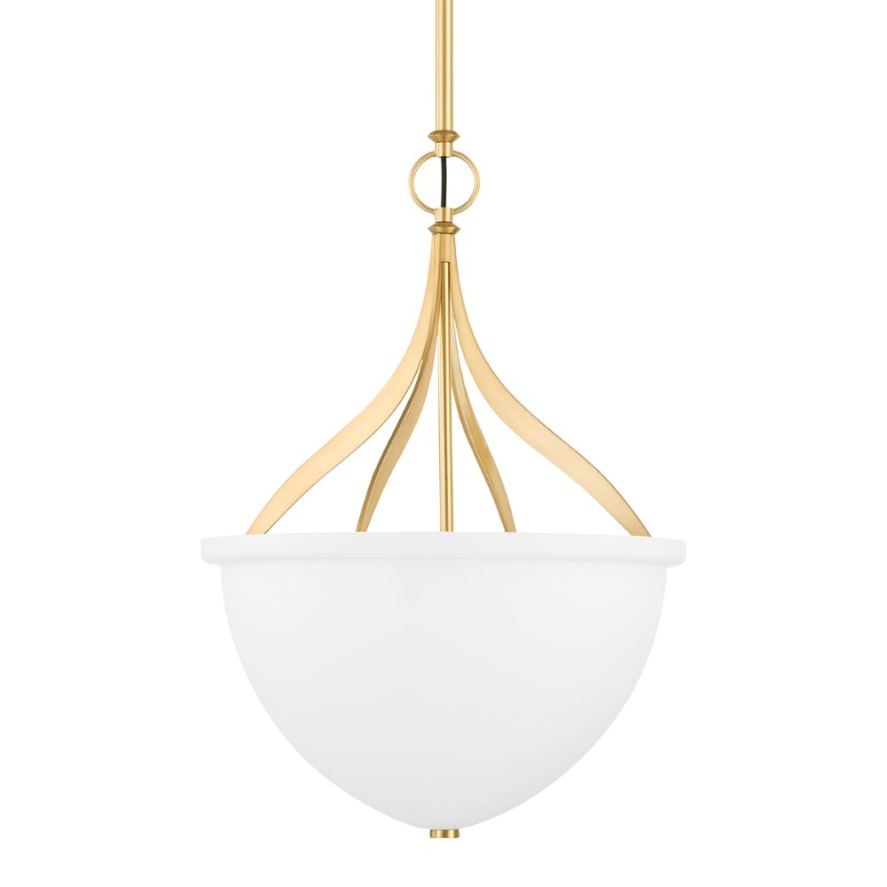 Hudson Valley 2817-AGB 3 Light Pendant in Aged Brass