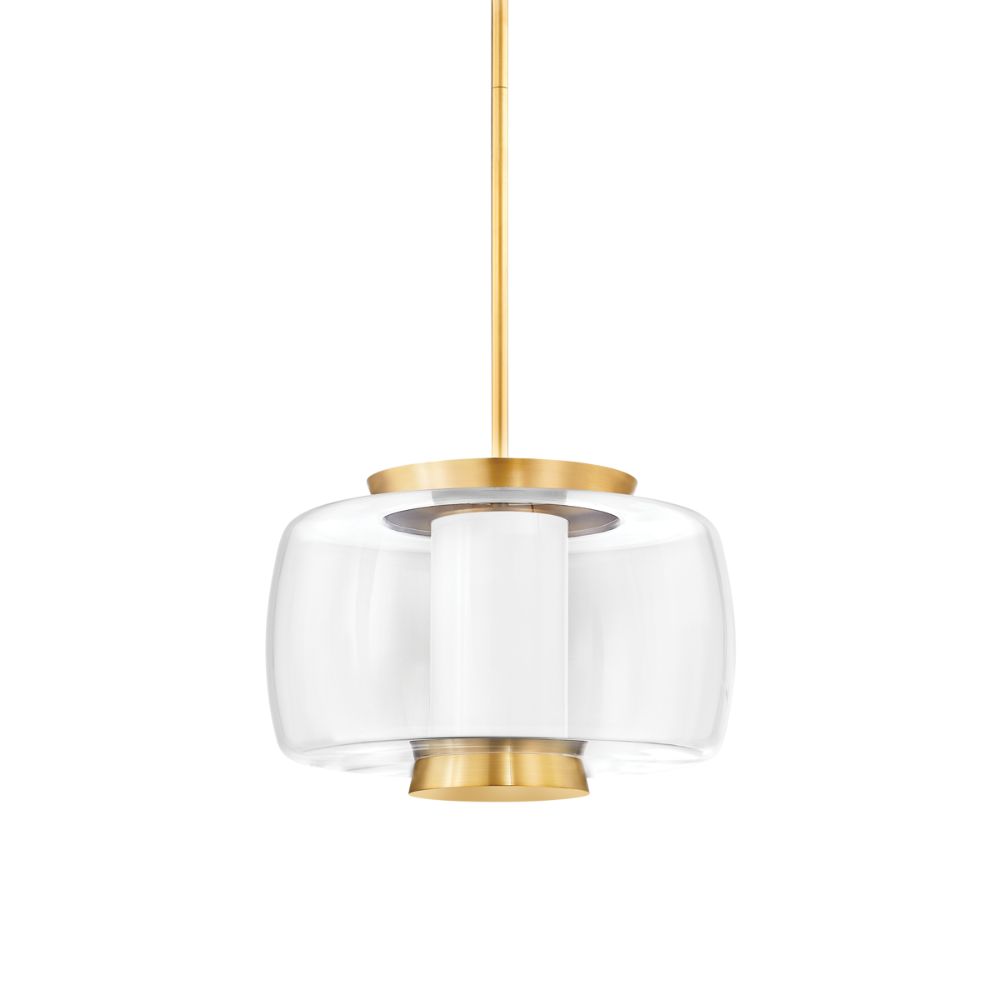 Hudson Valley Lighting 2820-AGB Beau Pendant in Aged Brass