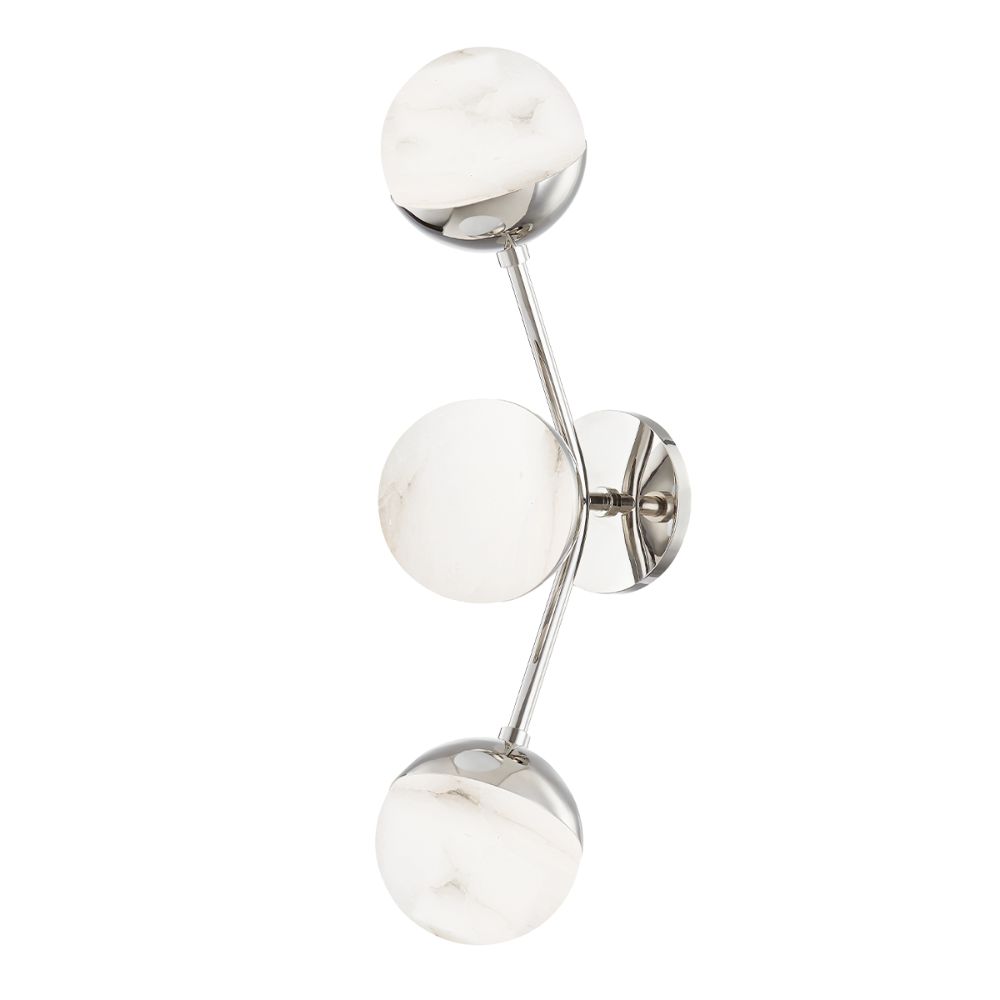Hudson Valley 2833-PN 3 Light Wall Sconce in Polished Nickel