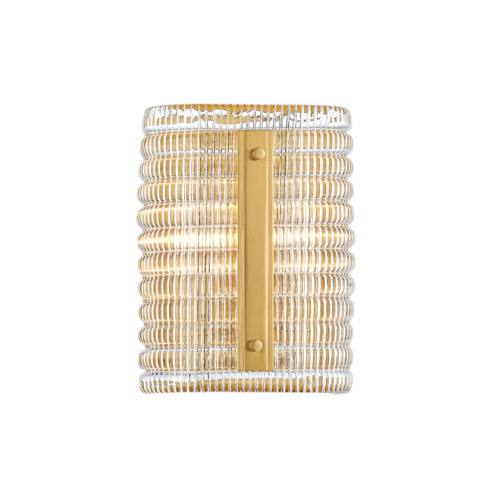 Hudson Valley 2852-AGB Athens 2 Light Wall Sconce in Aged Brass