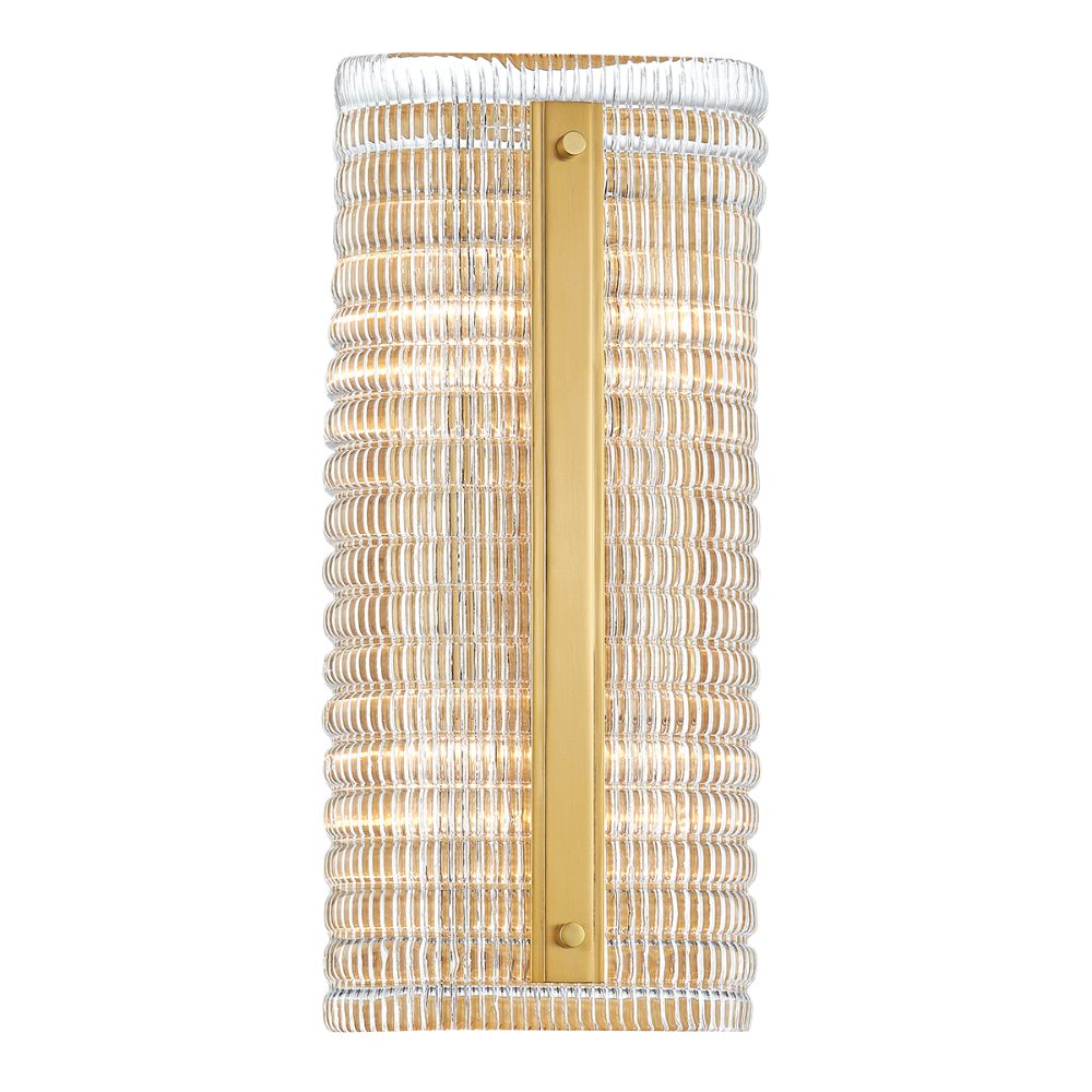 Hudson Valley 2854-AGB Athens 2 Light Wall Sconce in Aged Brass