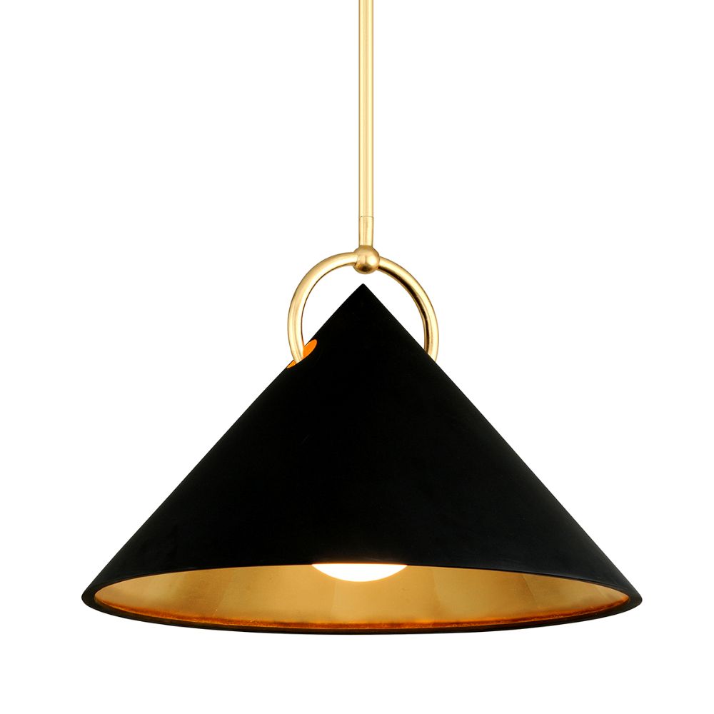 Corbett Lighting 289-41-GL/SBK Charm 1lt Pendant In Black And Gold Leaf
