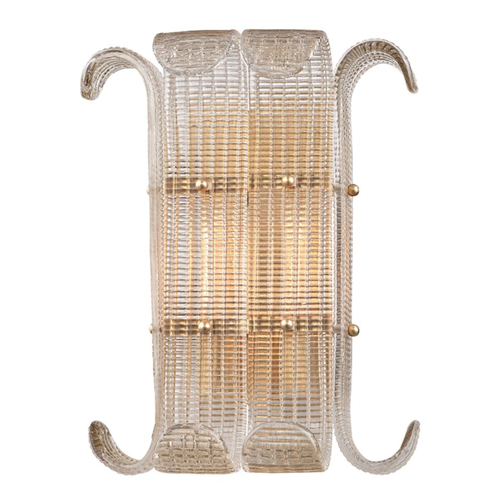 Hudson Valley 2902-AGB 2 LIGHT WALL SCONCE in Aged Brass