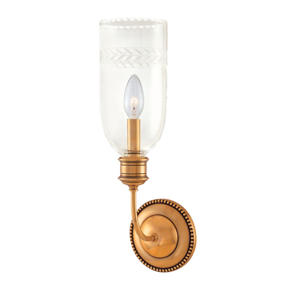 Hudson Valley Lighting 291-AGB Lafayette 1 Light Wall Sconce in Aged Brass