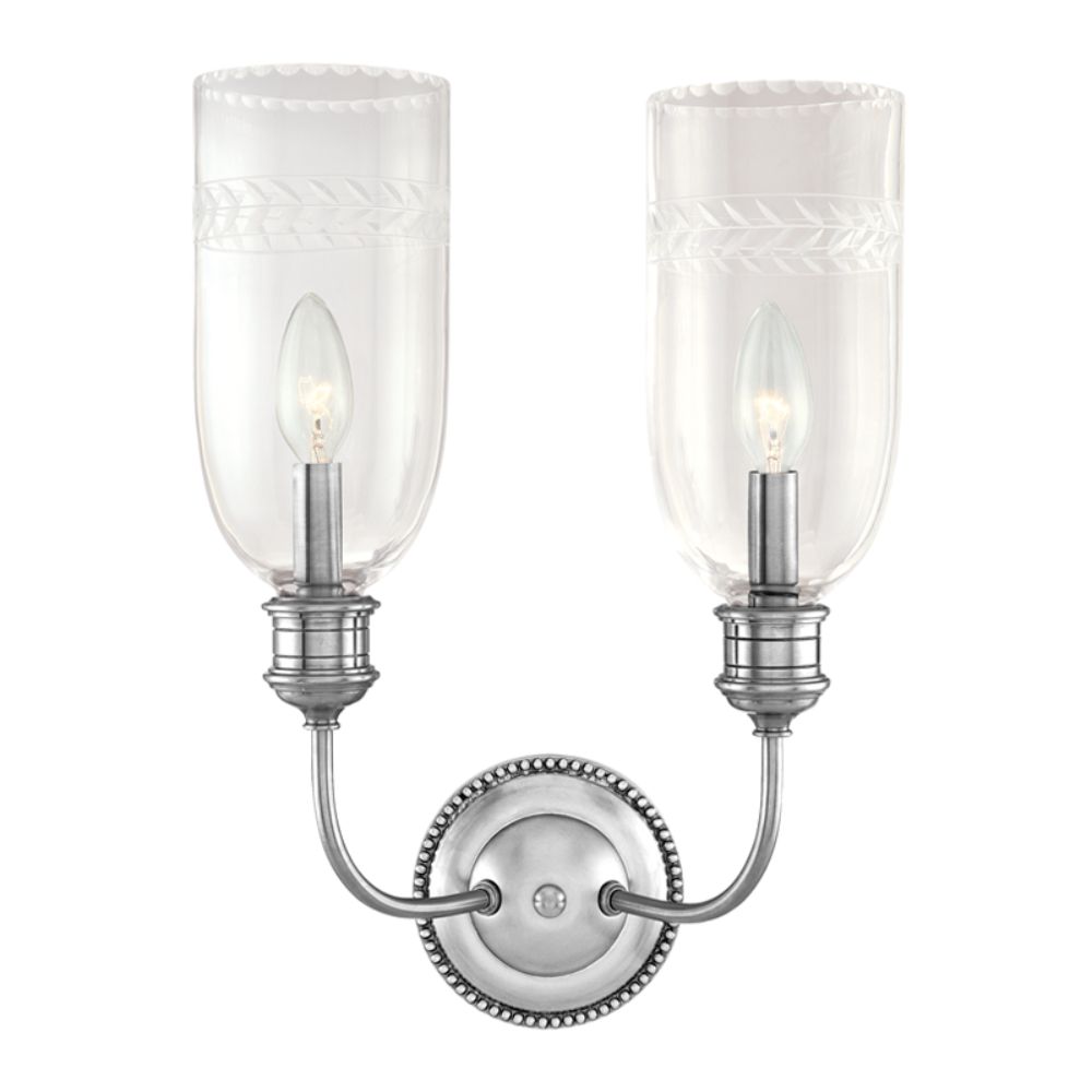 Hudson Valley Lighting 292-PN Lafayette 2 Light Wall Sconce in Polished Nickel