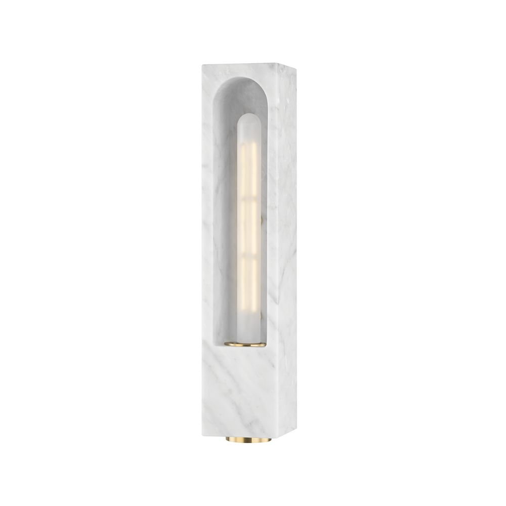 Hudson Valley 3091-WM 1 Light Wall Sconce in White Marble
