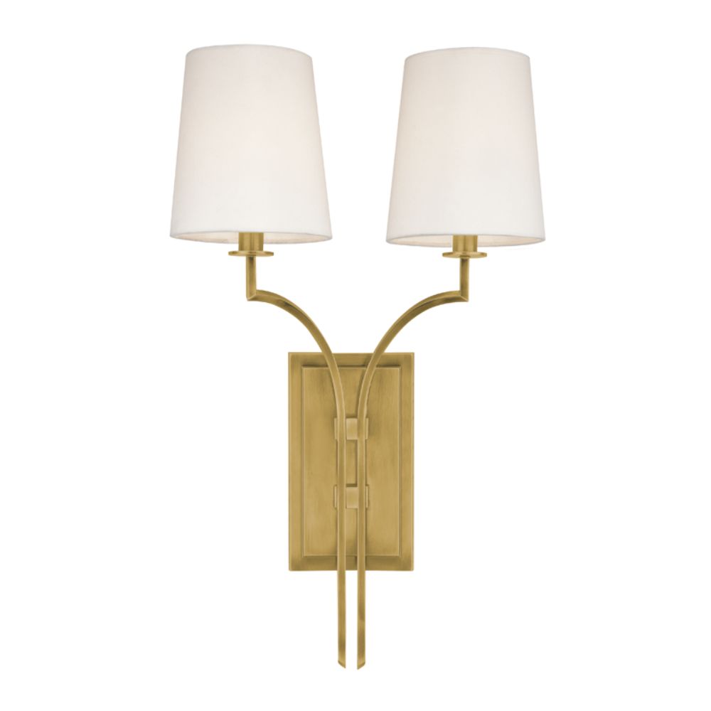 Hudson Valley Lighting 3112-AGB Glenford 2 Light Wall Sconce in Aged Brass