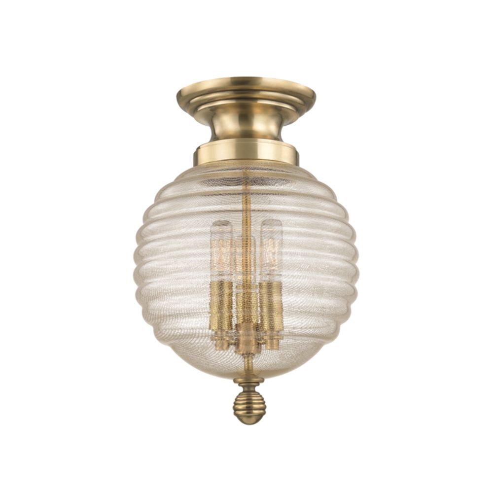 Hudson Valley 3200-AGB COOLIDGE-FLUSH MOUNT in Aged Brass