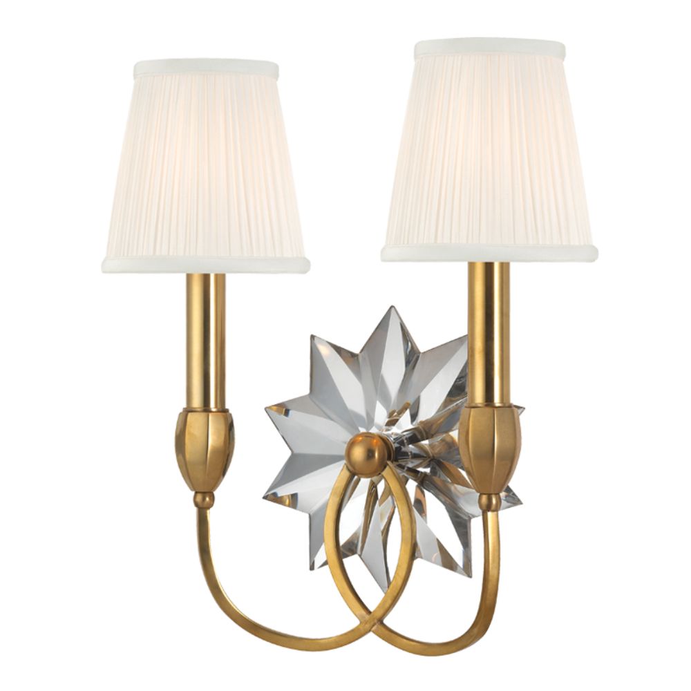 Hudson Valley Lighting 3212-AGB Barton 2 Light Wall Sconce in Aged Brass