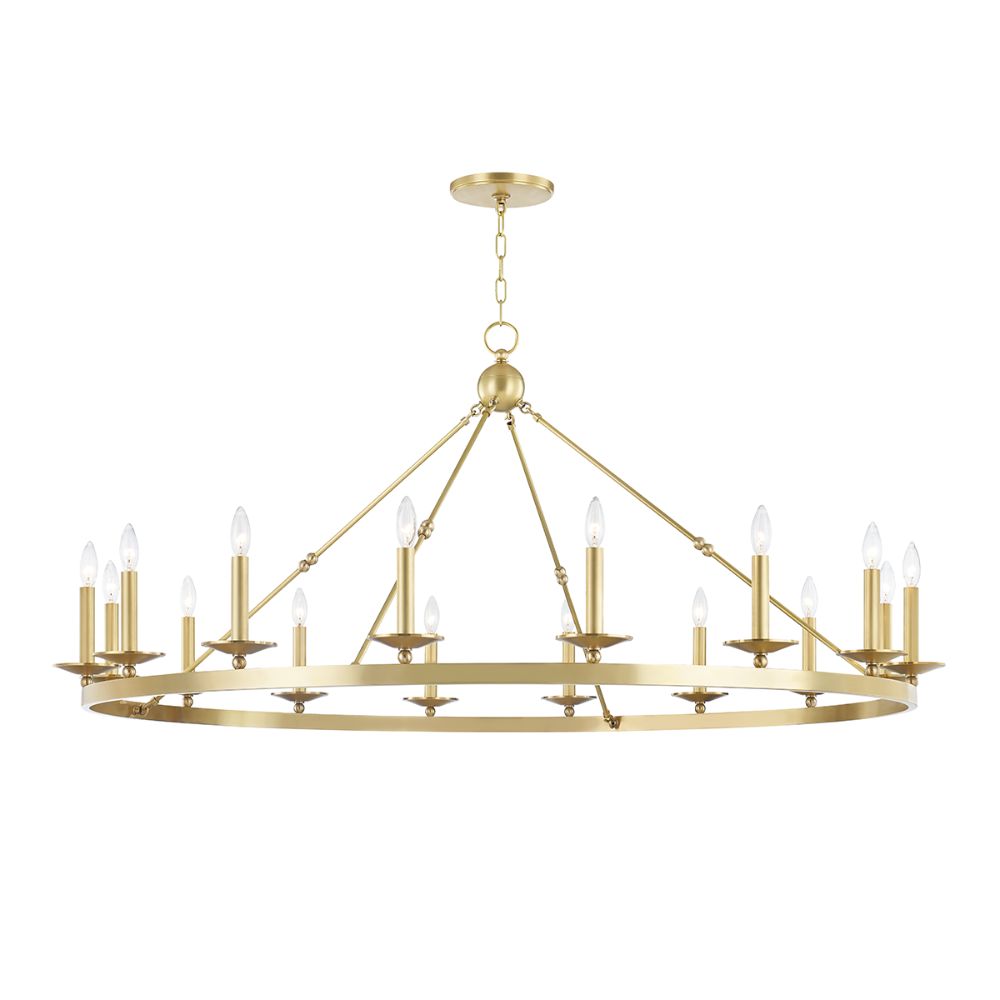 Hudson Valley 3216-AGB Allendale 16 Light Chandelier in Aged Brass