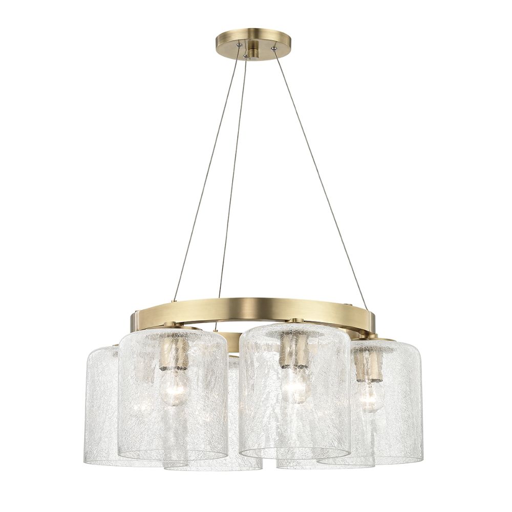 Hudson Valley 3224-AGB Charles 6 Light Chandelier in Aged Brass