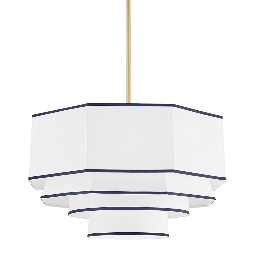 Hudson Valley 3226-AGB Riverdale 4 Light Large Pendant in Aged Brass