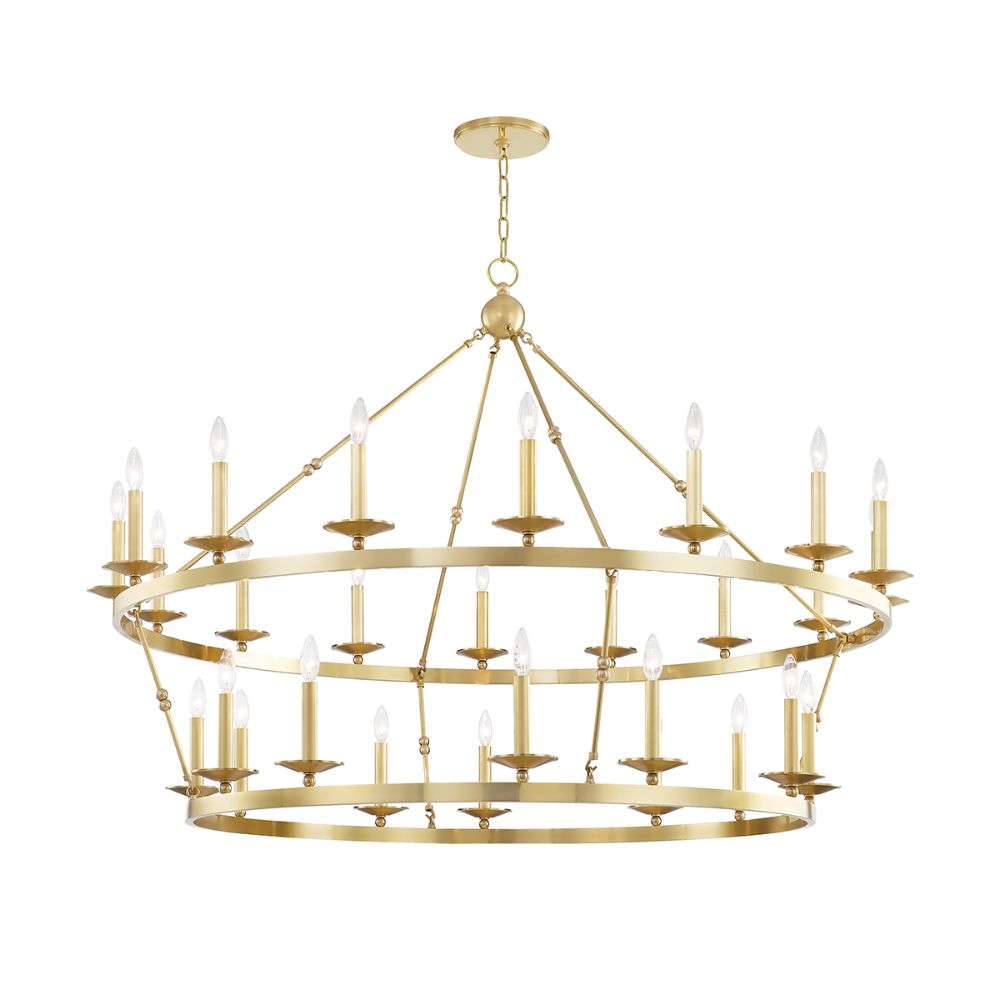 Hudson Valley 3228-AGB Allendale 28 Light Chandelier in Aged Brass