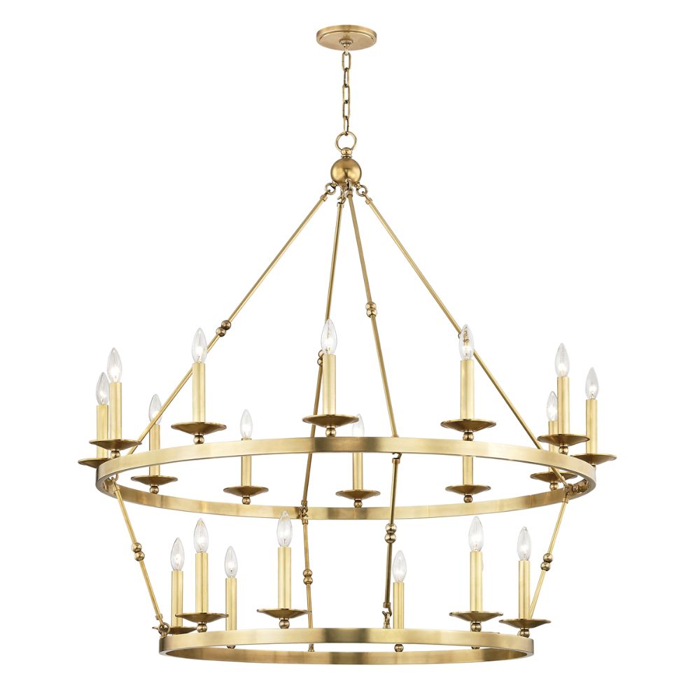 Hudson Valley 3247-AGB Allendale 20 Light Chandelier in Aged Brass