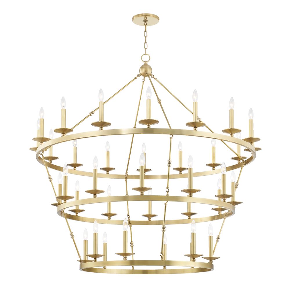 Hudson Valley 3258-AGB Allendale 36 Light Chandelier in Aged Brass