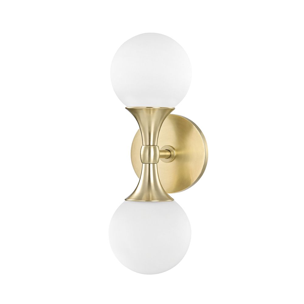 Hudson Valley Lighting 3302-AGB 2 Light Wall Sconce in Aged Brass