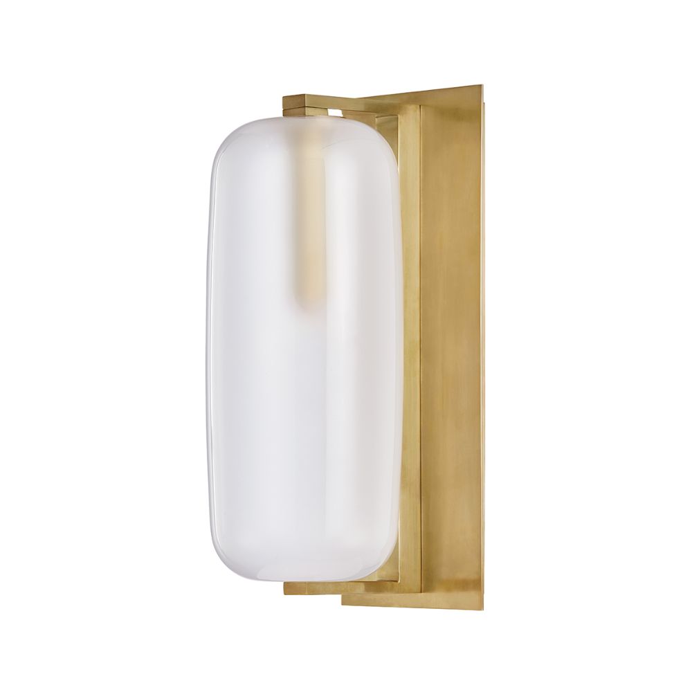 Hudson Valley 3471-AGB Pebble 1 Light Wall Sconce in Aged Brass
