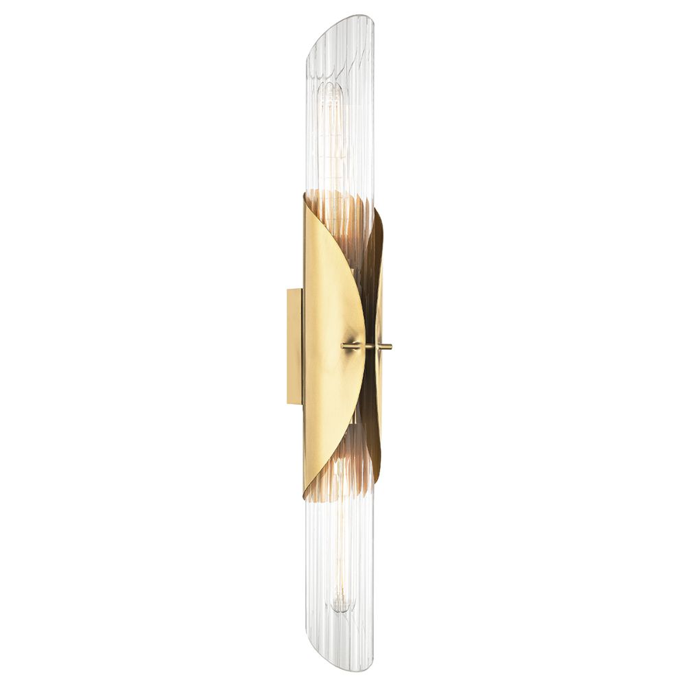 Hudson Valley 3526-AGB Lefferts 2 Light Wall Sconce in Aged Brass