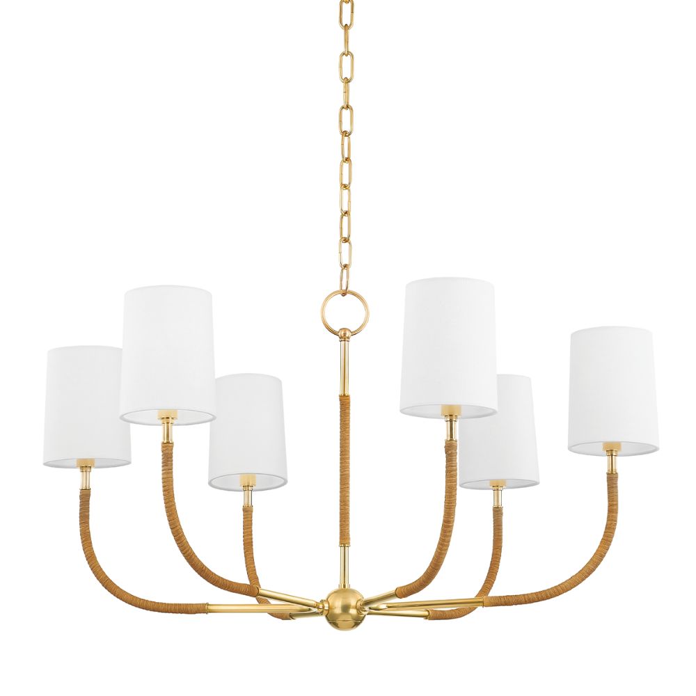 Hudson Valley 3534-AGB 6 Light Chandelier in Aged Brass