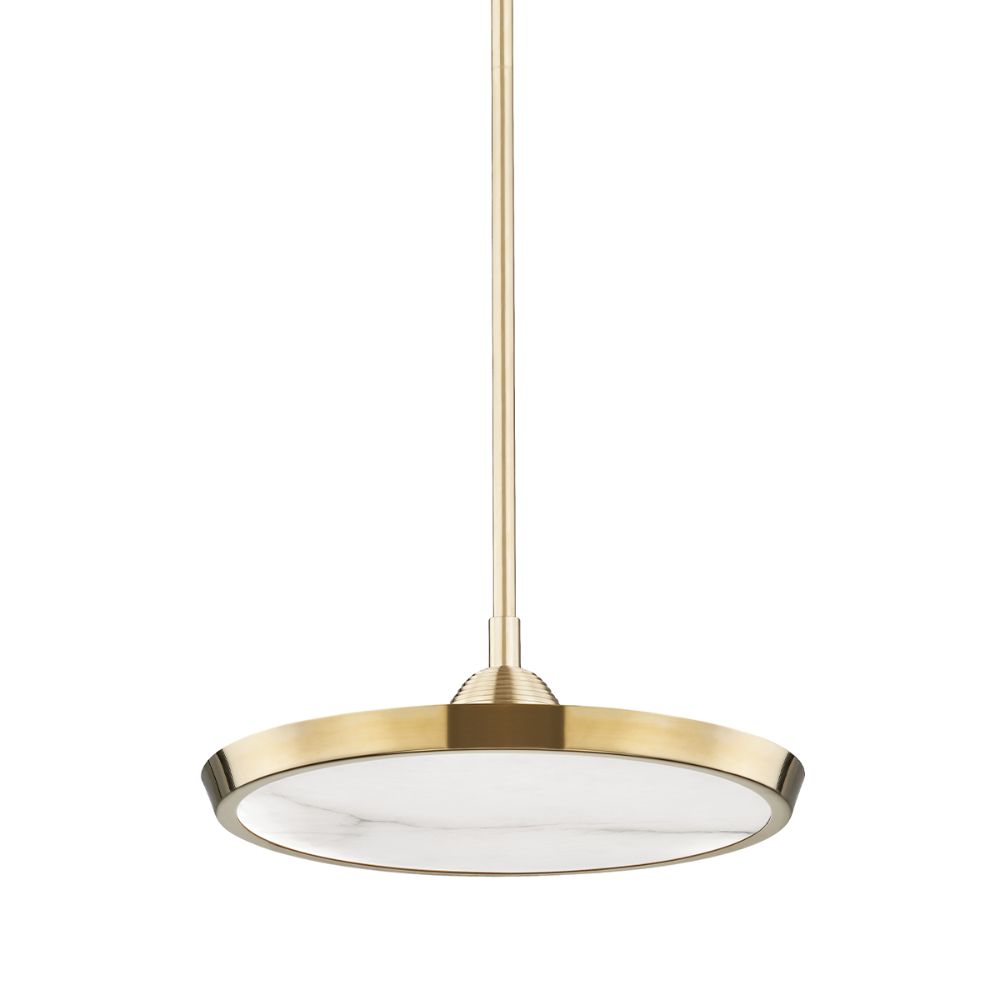 Hudson Valley 3616-AGB Draper Small Led Pendant in Aged Brass