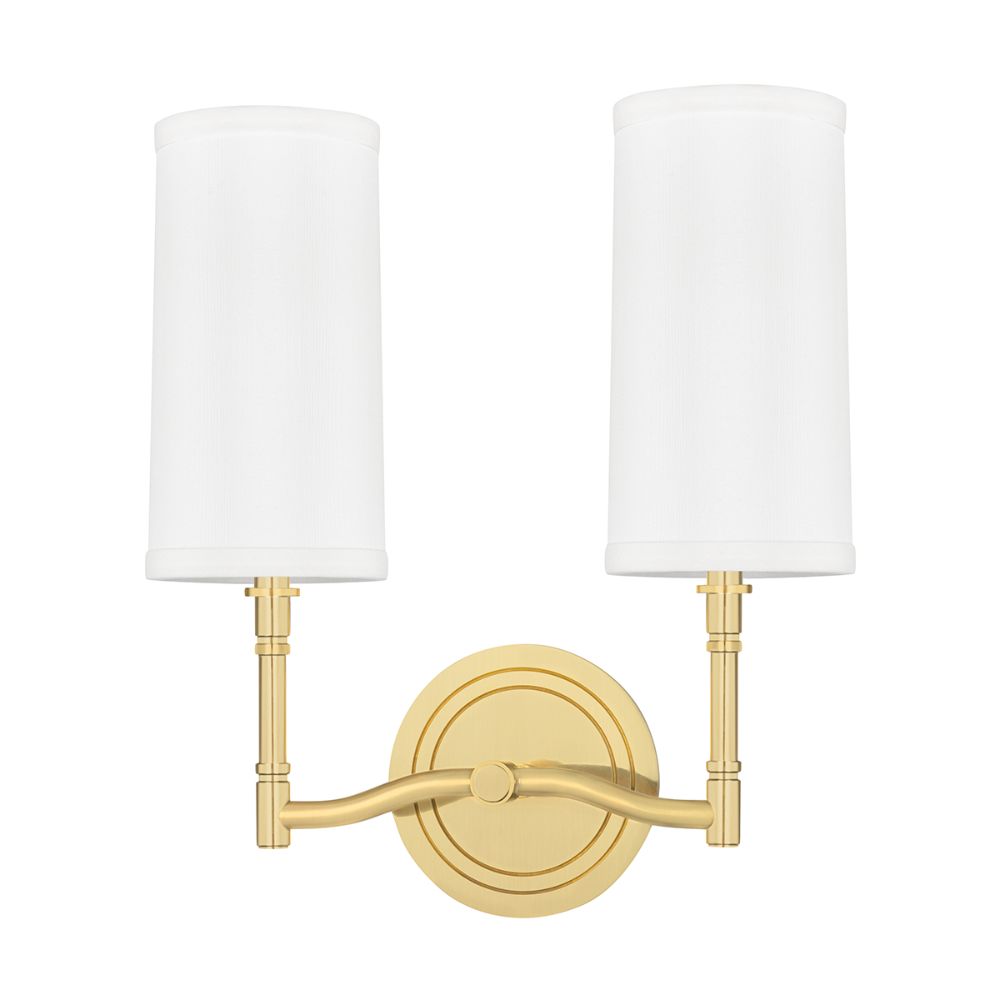 Hudson Valley Lighting 362-AGB 2 Light Wall Sconce in Aged Brass