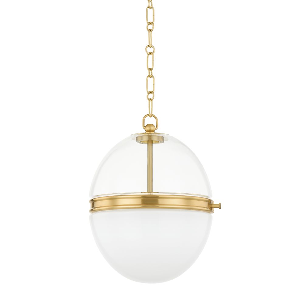 Hudson Valley 3815-AGB 1 Light Pendant in Aged Brass